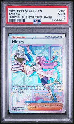2023 Pokemon Scarlet & violet Base #251 Special Illustration Miriam PSA 9 Mint - Image 1