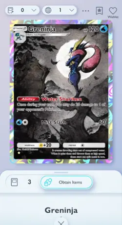 [English] Greninja | Full Art | 1 Star ⭐ | Pokemon TCG Pocket Trade - Image 1