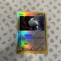 Aron 49/109 Ruby and Sapphire Reverse Holo Pokemon Card Moderate Play MP - Image 1