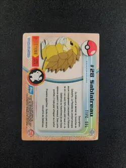 Carte Pokemon : Sablaireau Topps 1999 Serie 1 Topps Tv Animation Edition #28 FR - Image 2
