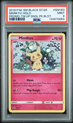 PSA 9 Mimikyu Holo #SM163 2019 Pokemon Sun & Moon Black Star Promo 136319118 - Image 1
