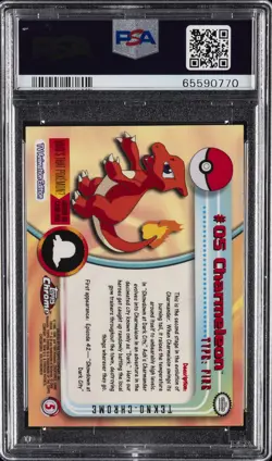 2000 TOPPS CHROME POKEMON T.V. TEKNO #5 CHARMELEON PSA 8 - Image 2