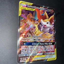 FULL ART Charizard & Braixen GX Tag Team ULTRA RARE Promo SM230 Pokemon Holo NM - Image 2