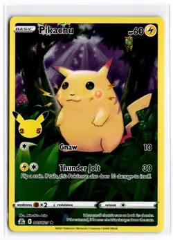 2021 TCG Pokemon #005 Pikachu 005/025 Holo Full Art Celebrations - Image 1