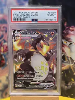 PSA 10 Charizard VMAX SV107/SV122 Shining Fates Pokemon 2021 - Image 1