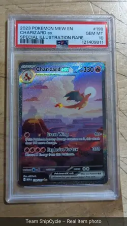 Charizard EX SIR 199 PSA GEM MT 10 2023 Scarlet Violet 151 Pokemon T G2U - Image 4