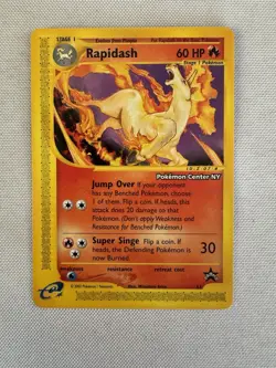 2002 Pokemon - Rapidash Non-Holo - WOTC Black Star Promo #51- Pokemon Center NY! - Image 1