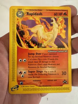 2002 Pokemon - Rapidash Non-Holo - WOTC Black Star Promo #51- Pokemon Center NY! - Image 2