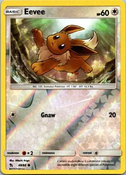 Pokemon Hidden Fates Eevee Reverse Holo 49/68 - Image 1