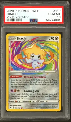 Pokemon Vivid Voltage Amazing Rare Jirachi 119/185 PSA 10 GEM MINT - Image 1