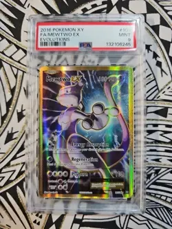 2016 Pokemon XY Evolutions #103 Mewtwo EX Full Art PSA 9 MINT 245 - Image 1