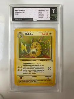 Rare Pokemon Card - Raichu 1999 Fossil Set HOLO 14/62, Grade 6 - Image 1