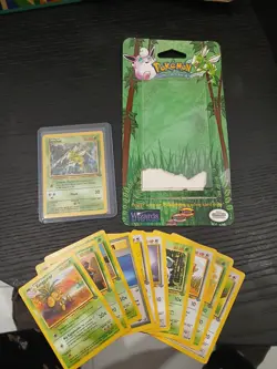 Pokemon Jungle Blister Pack Art OPENED 1999 Unlimited Scyther Rare WITH CARDS - Image 1