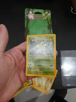 Pokemon Jungle Blister Pack Art OPENED 1999 Unlimited Scyther Rare WITH CARDS - Image 2
