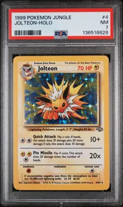 PSA 7 NM Jolteon 4/64 Jungle Unlimited Holo Rare Pokemon Card - Image 1