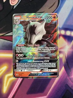 Alolan Marowak GX - SM187 - Pokemon Sun & Moon Promo Ultra Rare Card LP+ - Image 1