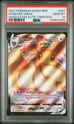 2021 POKEMON SWSH PROMO SHINING FATES ETB #087 FULL ART/EEVEE VMAX PSA 10 - Image 1