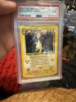 PSA 9 Ampharos #1 Neo Genesis Holo Rare Pokemon 2000 Mint - Image 1