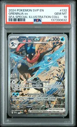 Greninja EX 132 - PSA 10 English 2024 Special Illustration Rare Gem Mint Pokemon - Image 1