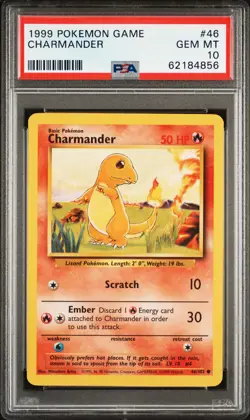 1999 POKEMON GAME #46 CHARMANDER PSA 10 - Image 1