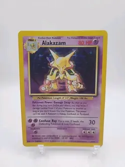 Pokemon TCG Alakazam 1/102 Base Set Unlimited Holo Rare Vintage WOTC - Image 1