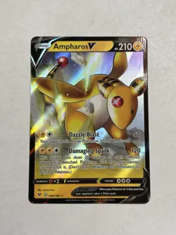 Pokemon TCG Ampharos V Sword & Shield Vivid Voltage 049/185 Ultra Holo Rare NM/M - Image 1
