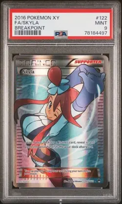 2016 POKEMON XY BREAKPOINT #122 FULL ART/SKYLA PSA 9 - Image 1