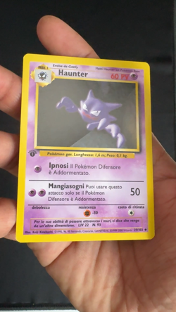 1999 Haunter 29/102 Base Set 1st Edition WoTC Pokemon TCG Italian - MP - Image 2