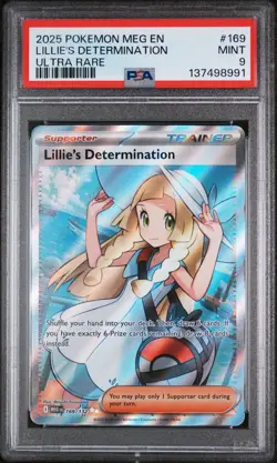 2025 Pokemon Mega Evolution Base #169 Full Art Lillie's Determination PSA 9 Mint - Image 1