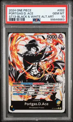 PSA 10 Portgas.D.Ace ST13-002 Alt Art Black & White 2024 English One Piece 💎 - Image 1