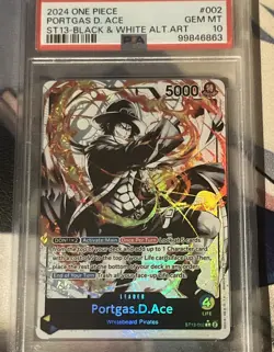 PSA 10 Portgas.D.Ace ST13-002 Alt Art Black & White 2024 English One Piece 💎 - Image 4