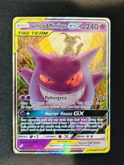 Pokemon TCG Gengar & Mimikyu GX Holo Ultra Rare Card 53/181 Tag Team - Image 1