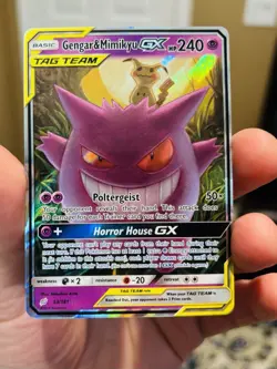 Pokemon TCG Gengar & Mimikyu GX Holo Ultra Rare Card 53/181 Tag Team - Image 2