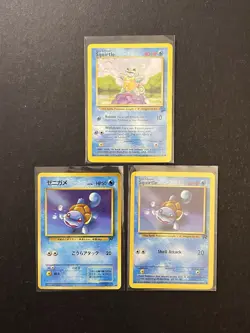 3 Squirtle Base Set 2 Team Rocket Japanese Pokemon Card Vintage WOTC PTCG - Image 1