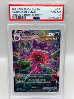 Gengar VMAX 271/264 Fusion Strike Alt Art Secret Rare 2021 Pokemon Card PSA 10 - Image 1