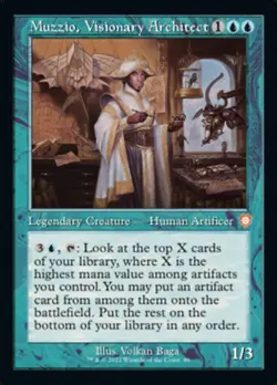 Muzzio, Visionary Architect (Retro) [The Brothers' War Commander] Magic MTG - Image 1