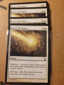 4x MTG Magic Leave No Trace (23/306) Ravnica City of Guilds White LP Playset x 4 - Image 1