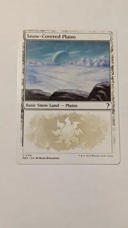 MTG White Border Mystery Booster 2 MB2 Snow-Covered Plains MINT - Image 1