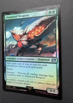 MTG Magic the Gathering x Final Fantasy - FOIL Diamond Weapon FIN - NM - In Hand - Image 3