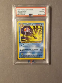 1st Edition 1999 Pokemon Fossil Tentacruel PSA grade 8. - Image 1
