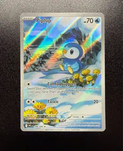 Pokemon TCG Piplup 098/094 Illustration Rare ME02: Phantasmal Flames Holo NM - Image 1