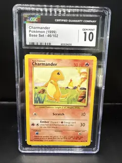 Pokemon CGC 10 Base Set Common Charmander 46/102 - Image 1