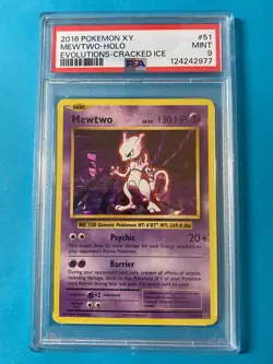 💜 Mewtwo Cracked Ice Holo PSA 9 | XY Evolutions #51 | 2016 Pokemon - Image 1