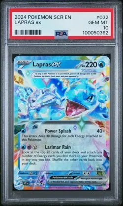 PSA 10 GEM MINT Lapras EX 032/142 POKEMON SV07: Stellar Crown :: CRYSTAL :: - Image 1