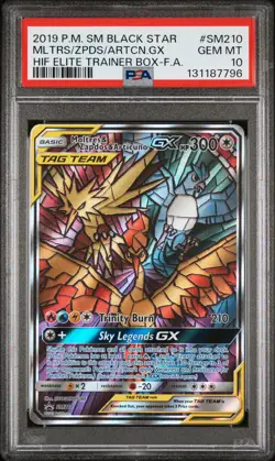 2019 POKEMON SM BLACK STAR PROMO FULL ART/MOLTRES & ZAPDOS & ARTICUNO GX PSA 10 - Image 1