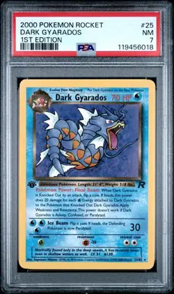 PSA 7 - 2000 Pokemon, Rocket, Dark Gyarados Non-Holo, 1st Edition NM free ship - Image 1