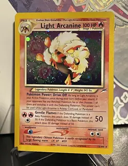 Pokemon Light Arcanine Neo Destiny Holo Rare w/ SWIRL LP+ - Image 1