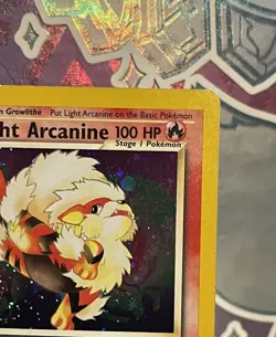 Pokemon Light Arcanine Neo Destiny Holo Rare w/ SWIRL LP+ - Image 5