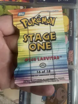 Pokemon TCG Topps Stage 1 #246 Larvitar 16/18 Die Cut Embossed 3d￼ - Image 2