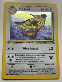 1999 Pokemon TCG Pidgeot Jungle Set 8/64 WotC 1st Edition Holo Rare LP-MP - Image 1